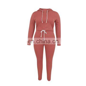 Women Autumn Fashion Wholesale Custom Outfits Fitness Jogging Plus Size Two Piece Set photo-5