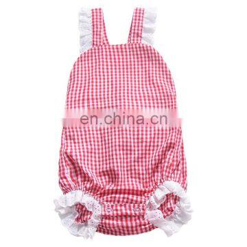 2019 New Baby Bodysuit Baby Climbing Suit Baby Plaid Lace Bodysuits Girl Backless Bodysuit Onesie photo-3