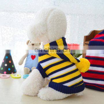 Popular Dog Clothing Coat Warm Pet Sweater Colorful Striped Pet Clothes Coat photo-5