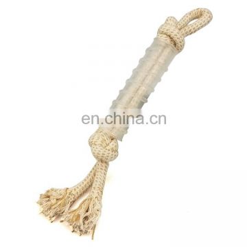 2020 new release pet dog chew rope through tube dog durable toy