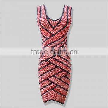 hot selling deep v neck backless sleeveless fashion party bandage dress