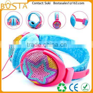 Music popular novelty dynamic innovative diamond headphone 2015