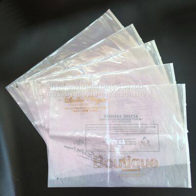 custom logo  Pe Cpe zipper style packaging bag for clothing manufacuturer