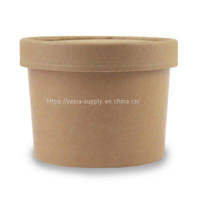 Disposable kraft paper 4oz paper ice cream cups with lids dessert storage containers wholesale