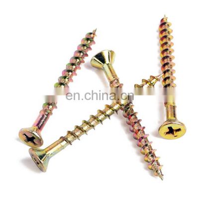 5X75 Chipboard Screws High Quality Steel Nails Yellow Zinc Plated Chipboard Screw