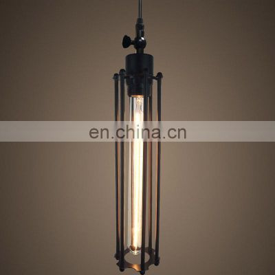 Industrial Long Tube Warm White Edison Bulb Metal Pendant Light E27