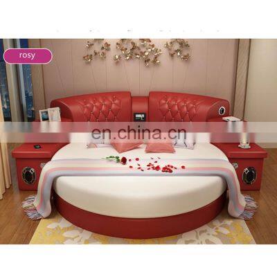 2021 luxury top grain leather sofa wood beds room furniture