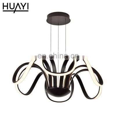 HUAYI New Simple Style Living Room Indoor LED Modern Chandelier Flower Light Pendant