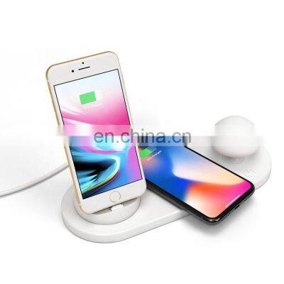 5 In 1 Multi-Function Touch Switch Mushroom Shape Led night Lamp Wireless Charger Dock