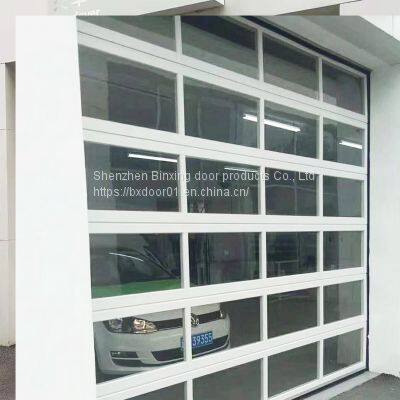 Automatic Garage Door aluminum alloy material modern new black sectional panel garage door Tempered aluminum glass garage door
