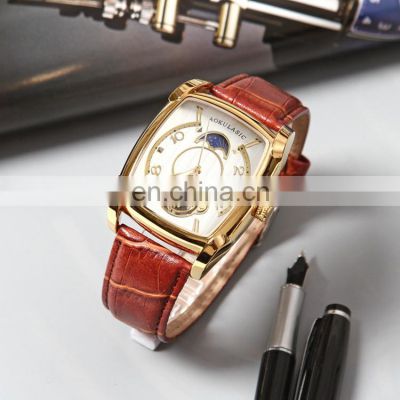 SEWOR 1931 men's luxury leather strap automatic watch for man moon phase customizable mechanical watch