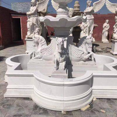 Customized White Marble Pegasus Fountain photo-2
