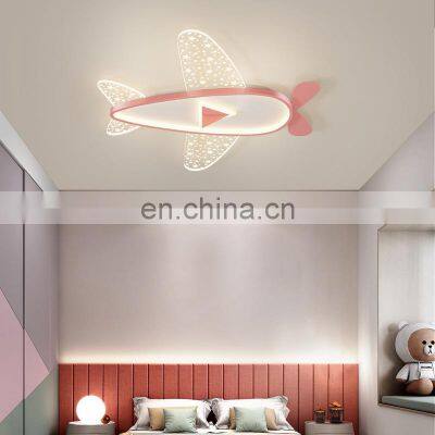 Hot Sell Lovely Dimmable Macron LED Plane Ceiling Light Cartoon Plane Shape Pendant Lamp For Kids Children Room photo-4