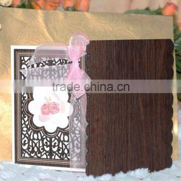 Wholesale Wood Laser Cut Lovely Handmade Wedding Card Designs