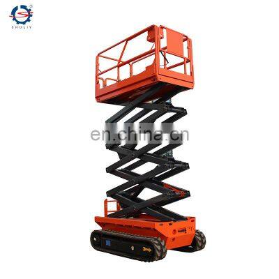 hydraulic electric tracked scissor lift all terrain track crawler lift platform