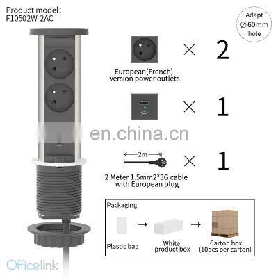 Water Proof Vertical French Tower Hidden Socket For Desktop photo-3
