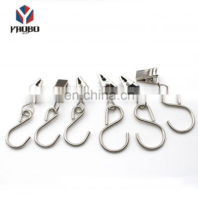 Shower Curtain Pole Rings Accessory Snap Hooks Clips Living Room Metal Curtain Hanger Hook Clip