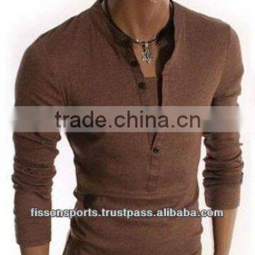 New Luxury Stylish Mens Slim Fit Long Sleeve Casual T-Shirts