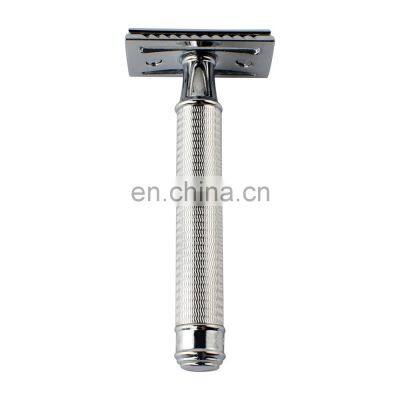 American Metal Matte Black Stainless Steel Custom Double Edge Safety Shaving Razor for Men photo-2