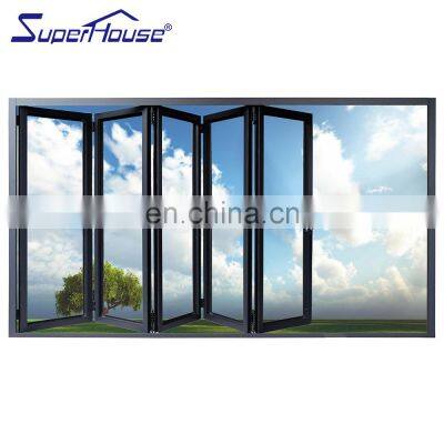 Superhouse bifold windows price 10 Years Warranty China Supply  Aluminium Frame Glass Bi Folding Doors