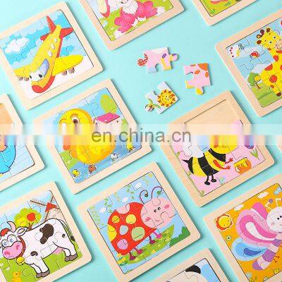 Intelligence Kids Toy Wooden 3D Puzzle Jigsaw Tangram for Children Baby Cartoon Animal/Traffic Puzzles Educational Learning Toys photo-5