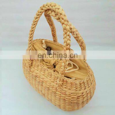 Water Hyacinth Handbag Straw Pouch Bag, Handmade Beach Bag, Summer Purse Vietnam Supplier photo-3