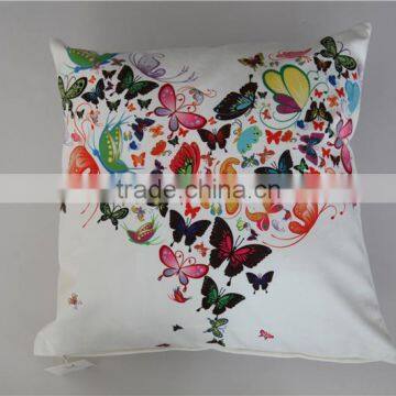 butterfly heart art style printed cushion