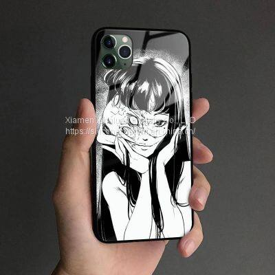 Junji Ito Tees Horror Cartoon Silicone Tempered Glass Phone Case Cover for IPhone photo-2