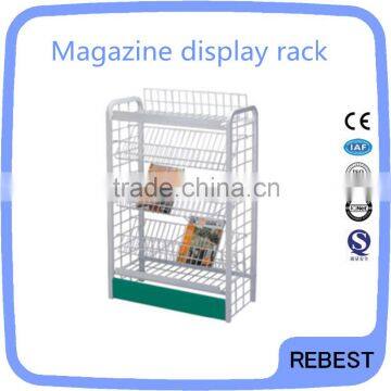 Metal floor stand magazine display rack