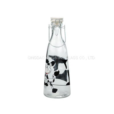 Clear Glass Milk Bottle photo-3