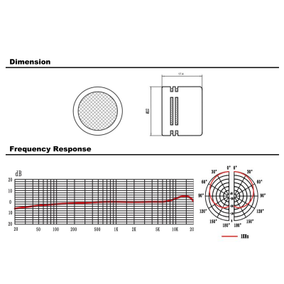 797Audio CY038 Custom 22mm Condenser Microphone Electret Mic Capsule 6um Mylar, Gold-plated Diaphragm Replacement photo-2