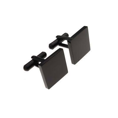 Stainless Steel Quadrate Cufflinks Waterproof Jewelry for Men With Customizable Name Logo photo-4