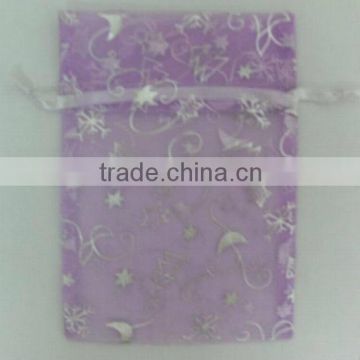 Light Purple Color Orangza Jewelry Wrapping Pouch with Drawstring