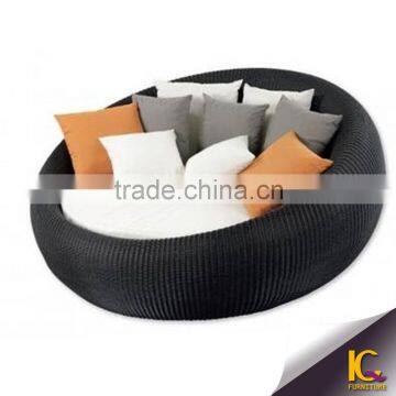 Leisure garden daybed rattan round outdoor furniture daybed sofa