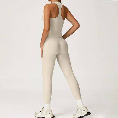 Casual Warm Fleece Lined Women Slim Fit Sports Set Breathable Yoga Top Quick-Drying Jacket High Waisted Leggings photo-5