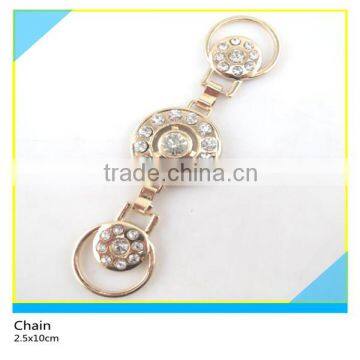 Rhinestone Waist Chian Round Gold Metal Design Rhinestone Chian Belt 2.5x10cm