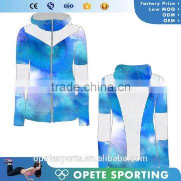 OEM ODM FACTORY 2016 high quality Wholesale unisex sports zipper hoodies polyester spandex hoodie gym jackets