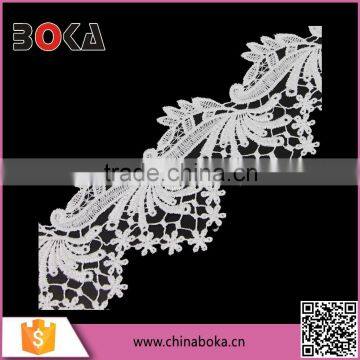 2015 new design embroidery fabric lace trim for dress decoration