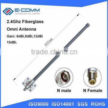 Hot sale!! 2.4Ghz 6dBi outdoor Omni fiberglass antenna with N female connector for Wireless Coverage