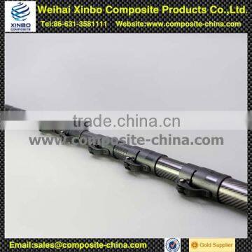 high quality carbon fiber telescopic pole,with 3k surface finish