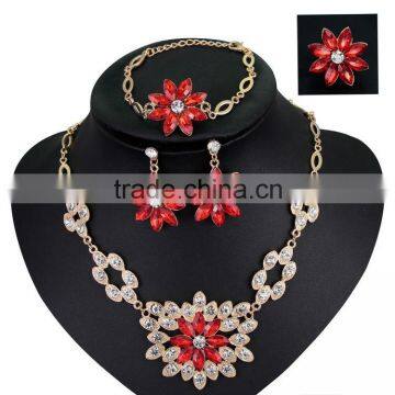 Women Bridal Wedding Jewelry Sets Charm Crystal Flower Pendant Jewelry Sets Shininy Bijoux Femme 2016 photo-4