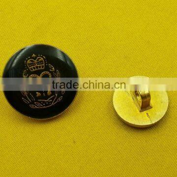 Black Enamelled Metal Shank Button For Dress --- MJ3689 photo-5