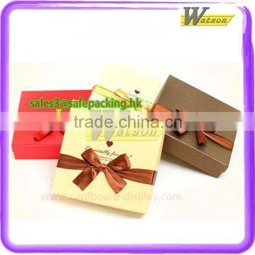 High Class Chocolate Paperboard Packaging Box with Ribbon