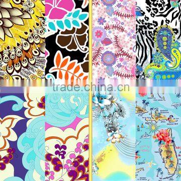 Designer dress design floral print fabric /printed flower fabric