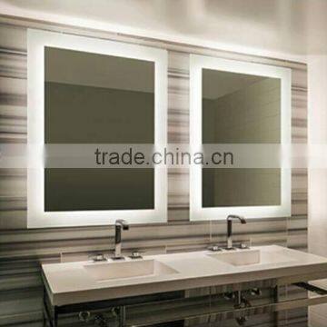 Aluminum framed led hotel bathroom mirror with clock features                        
                                                                                Supplier's Choice