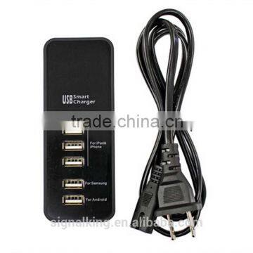 Wholesale USB Smart Charger 5 Port USB Travel Charger Fast Charger For Iphone Ipad And All Mobile Phones.