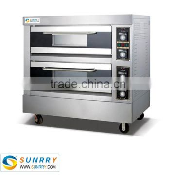 China Supplier stainless steel 2 deck 4 trays used industrial bakery gas portable bread oven for sale