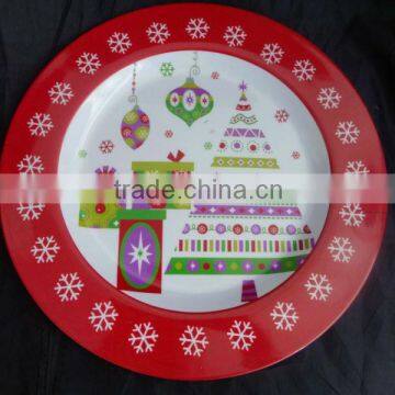 Christmas holiday melamine ware 11 inch plates