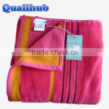 cotton velour yarn dyed bath towel