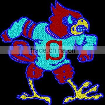 Wholesale sports rooster logo iron on custom embroidery patch for clothing